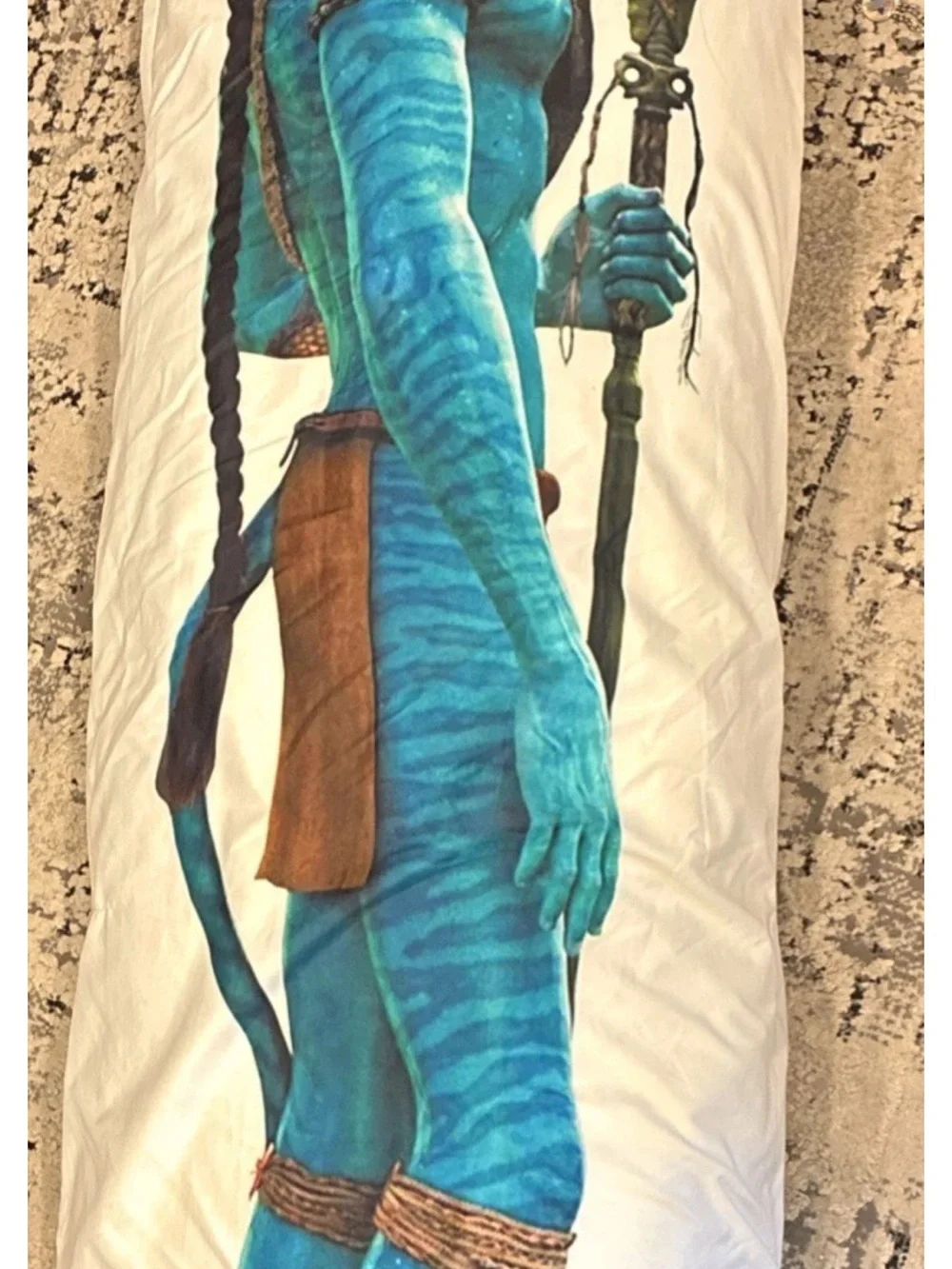 Blue Avatar Character Body Pillow Cover